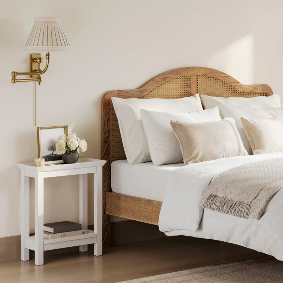 Cote White Lacquered Finish Side Table